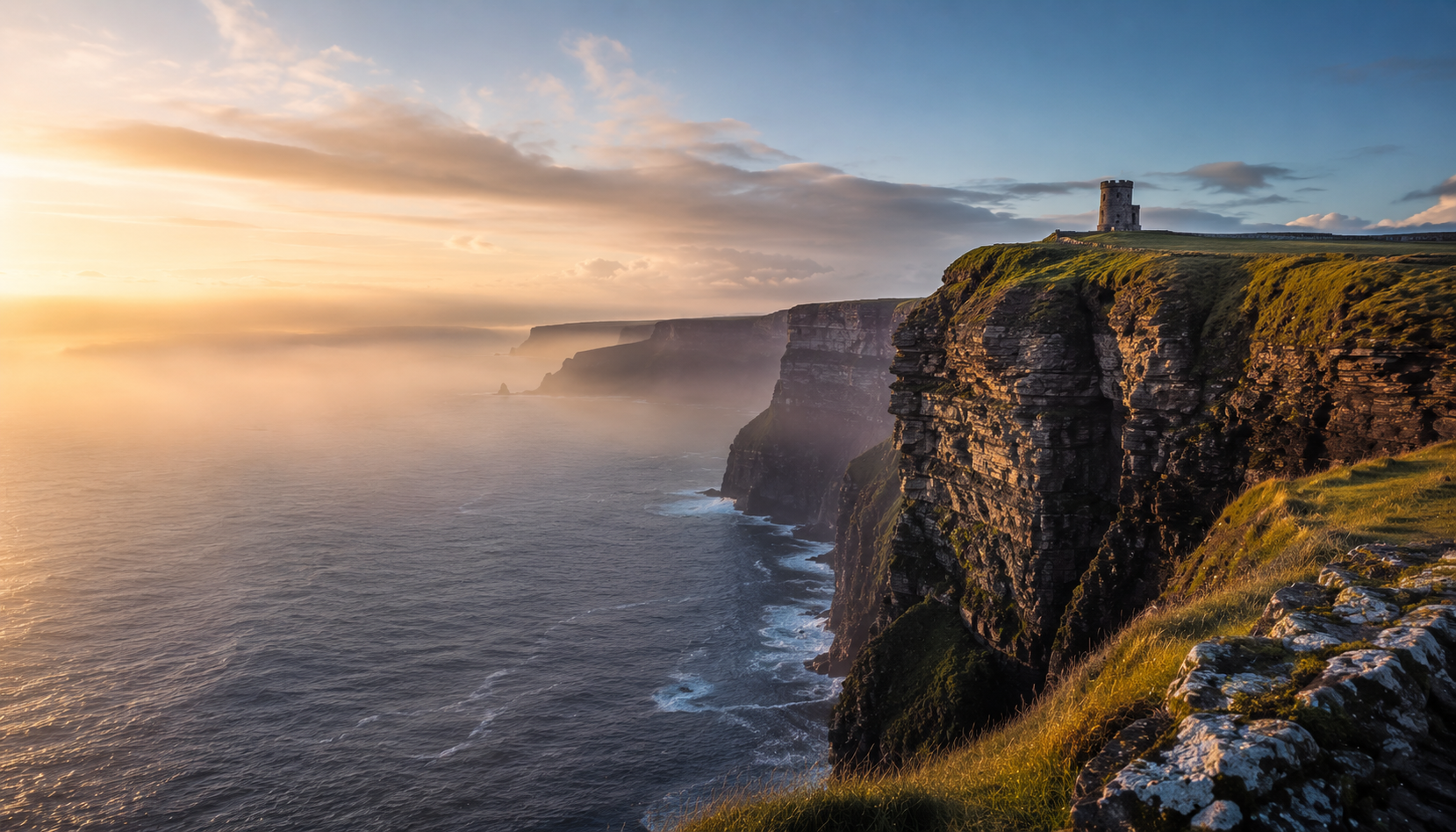 Atlantic cliffs at sunrise · Ireland